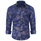 Foesce New Social Long Sleeve Maple Leaf Designer Shirts Men Slim Fit Vintage Fashions Men's Shirt Man Dress Jersey Clothing