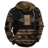 Vintage Indian Style Men's Hoodie Hooded Sweatshirt Unisex Harajuku Pullover New Jacket Oversized Casual Streetwear Tops