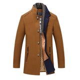 Foesce New Men Woolen Coat Winter Fleece Warm Jackets Thermal Slim Fit Fashion Trench Outerwear Male EU Size