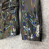 Black Magic Mirror Bright Leather Blazer Men Plus Performance Suit Jacket Soft Lacquer Leather Jacket Custom Nightclub