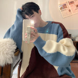 Winter Oversized Sweater Men Warm Fashion Casual Knitted Pullover Men Korean Loose Long Sleeve Sweater Mens Jumper Clothes M-XL