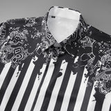 Luxury Retro Striped Print Slim Long-sleeved Shirt Men's Business Casual Shirt Social Party Formal Dress Shirts Men Clothing 4XL