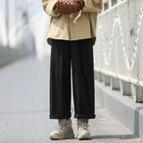 Cotton Casual Pants Men Fashion Oversized Wide Leg Pants Men Japanese Streetwear Hip Hop Loose Straight Pants Mens Trousers