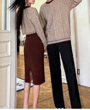 Matching Couple Clothes Outfits Male Female Lovers Holiday Valentine's Girls Date Cute Two Piece Knitted Sweater Dress