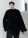 Foesce Autumn Trend Casual Thickened high Neck Men Pullover New Korean Fashion Solid Color Long Sleeve Male Tops Sweater