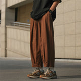 Foesce Summer Cotton Linen Pants Men Fashion Retro Casual Pants Mens Japanese Streetwear Loose Hip Hop Straight Pants Mens Trousers