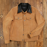 Cheap Suede leather jacket.Classic casual style men cowhide coat.slim genuine leather cloth