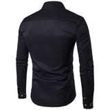 Embroidery Shirt Men Brand New Long Sleeve Mens Dress Shirts Casual Slim Fit Button Down Chemise Homme Camisetas Hombre