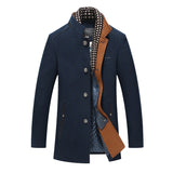 Foesce New Men Woolen Coat Winter Fleece Warm Jackets Thermal Slim Fit Fashion Trench Outerwear Male EU Size