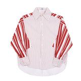 Korean Fashionstripe Design Men Shirt Turn-down Collar  Single Breasted Long Sleeve Casual Male Tops