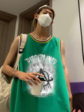American Basketball Vest Men's Ins Trend Summer Loose Punk Sports Fitness Vest Cotton Breathable Mesh Sleeveless T-shirt