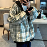 Foesce Jackets Men Reversible Design Teens Students Cool Handsome Casual Baggy All-match Fashion Clothing Streetwear Preppy Hooded Cozy