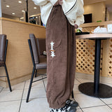 Japanese street Y2K retro star horn buckle corduroy pants autumn and winter casual kawaii straight loose bloomers ins trousers