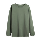 Foesce  Pure Cotton Men's Long Sleeve T-shirts Multicolor Casual Tops Large Size Unisex Luxury Tees Bottoming Shirt