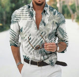 Foesce Hawaiian Butterfly Shirts For Men 3d Long Sleeve Flower Shirt Beach V-neck Oversized Tops Tee Shirt Homme Summer Clothing