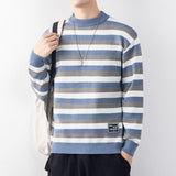 Foesce New Autumn Winter Thick Warm Fashion Striped Korean Sweater Men Trend Brand Pullovers Sweatshirt High Quality Knitwear Male