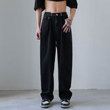 Foesce 4 Colors Baggy Jeans Men Fashion Casual Wide Leg jeans mens Harajuku Streetwear Hip Hop Loose Straight Denim Pants mens Trousers