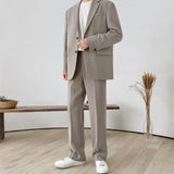 Suit Coat Men's Autumn Korean Loose Trend Casual Solid Color Straight Pants New Business Temperament