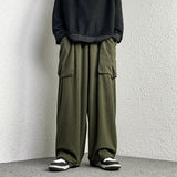 High Street Corduroy Oversized Men's Harem Pants Fashion Design Loose Straight Casual Trousers Drawstring Hip Hop Pants