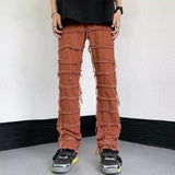 Foesce Grunge Clothes Y2K Streetwear Stacked Slim Jeans Flared Pants Men Black Hip Hop Straight Women Long Trousers Pantalon Homme
