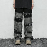 Foesce Ropa Grunge Y2K Streetwear Stacked Jeans Baggy Pants Men Clothing Patchwork Straight Loose Long Trousers Vetements Homme
