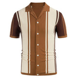 Summer Men's Luxury Clothing Knit Short Sleeve Polo Shirt Casual Streetwear Lapel Button Down Cardigan Breathable Tops