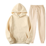 Men's Tracksuit Jogger Sportswear Casual Sweatershirts Sweatpants Streetwear Pullover Solid Color Fleece Sports Suit Men Sets