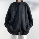 Spring Autumn Casual Premium Heavy Shirts Men Solid Loose Long Sleeve Shirts Male Hip Hop Thick Korean Man Woolen Coat New