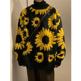 Winter Thicken Flower Sweater Men Warm Fashion Casual Thick Knit Pullover Men Korean Loose Long Sleeve Sweater Mens Jumper M-XL