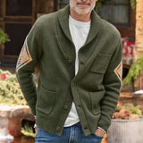 Men Long Sleeved Knit Cardigan Jacquard Thick Warm Sweater Coat Jacket Autumn Winter Fashion Casual Cardigan Men's Clothes