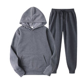Men's Tracksuit Jogger Sportswear Casual Sweatershirts Sweatpants Streetwear Pullover Solid Color Fleece Sports Suit Men Sets