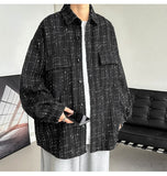 Spring Autumn Casual Premium Heavy Shirts Men Solid Loose Long Sleeve Shirts Male Hip Hop Thick Korean Man Woolen Coat New
