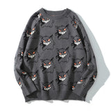 Mens Cartoon Penguin Knitted Sweater Streetwear Harajuku Vintage Jumpers Pullover Women Autumn Cotton College Sweaters Unisex