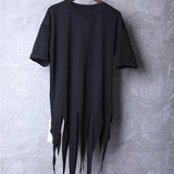 Black Darkwear Harajuku Alternative Irregular Clothing for Men Short Sleeve T-shirt Summer Japanese Streetwear Hip Hop