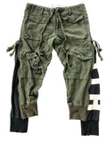 Foesce Military Retro Heavy Industry Embroidery Hole Patch Double Layer Slim Fit Overalls Men Tide Vintage Pants