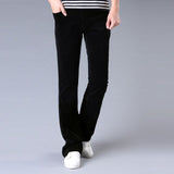 Foesce New Corduroy pants Mens Business Casual Slim Bootcut Flared for Men Boot Cut Flare White Red Black Long Trousers