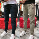 Foesce Pants For Men Summer Lightweight Striped Casual Pants Men Fashion Clothing Breathe Cool Korean Style Streetwear Bottoms