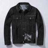 Cheap Suede leather jacket.Classic casual style men cowhide coat.slim genuine leather cloth