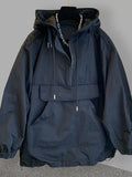 Foesce Hooded Jacket Suit Men Thin Korean Version Tooling Stitching Design Windbreaker Jacket with Loose Pants Two-piece Set