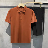 Summer New Solid Color Men Polo Shirt Comfortable Simple Casual Business Male Office Short-sleeved Shirt Black White Gray