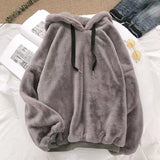 Vintage skull embroidered lamb fleece jacket men's winter new king size zipper casual top cotton cotton zipper cardigan