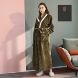 Plus Size Flannel Couple Robe Sleepwear New Autumn Winter Long Kimono Bathrobe Gown Nightwear Casual Coral Fleece Home Clothes
