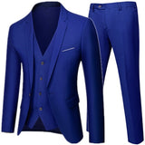 Business Suit Jacket Coat Blazers Trousers Waistcoat Men Wedding Three Pieces Pants Vest Large Size Professional Dress 3 Pcs Set