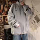 Zipper High Street Sweatshirt for Men Women Hong Kong Style Stand-Up Collar Korean Trendy Lovers Oversize Casual Sports Jacket