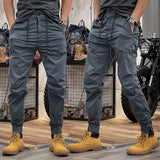 Fashion Slim Fit Pleated Drawstring Pants Mens Spring Summer Casual Streetwear Trousers For Men Leisure Solid Color Jogging