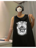 American Basketball Vest Men's Ins Trend Summer Loose Punk Sports Fitness Vest Cotton Breathable Mesh Sleeveless T-shirt