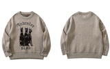 Men Vintage Sweater Y2K Streetwear Hip Hop Vintage Knitted Doberman Dog Sweaters Autumn Harajuku Fashion Retro Casual Sweaters
