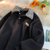 Foesce 2 Korean Fashion Men's Kintted Sweater Chic Pullover Tops Men Autumn Winter Vintage Long Sleeve Sweaters Streetwear Sweatshirts