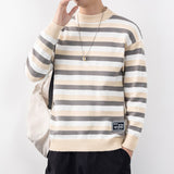 Foesce New Autumn Winter Thick Warm Fashion Striped Korean Sweater Men Trend Brand Pullovers Sweatshirt High Quality Knitwear Male