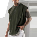 Summer Casual Men's Sleeveless Tank Tops Streetwear Fashion Loose Hooded Vest Pullover Men Clothing Leisure Camisole Streetwear